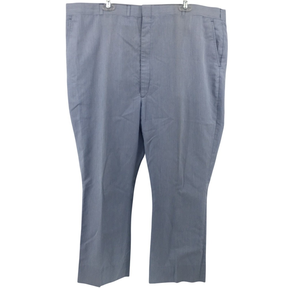 Hubbard Dress Pants Mens 44x29 Blue Seersucker Stripe Made in USA Flat Front